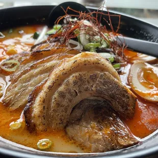 a close up of a bowl of food