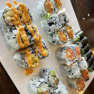 a plate of sushi