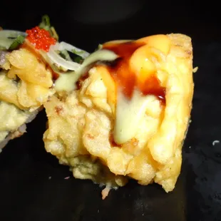 Crazy tuna roll, close-up.
