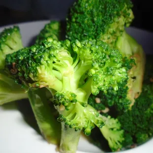 Garlic broccoli, close-up.