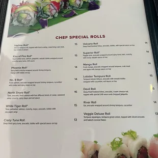 Roll menu
