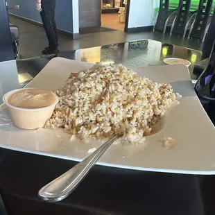 Chicken fried rice with YumYum sauce