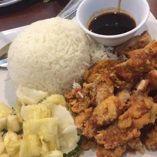 43. Mandarin Garlic Chicken on Steamed Rice
