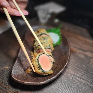 Mentaiko Shiso Roll Tempura