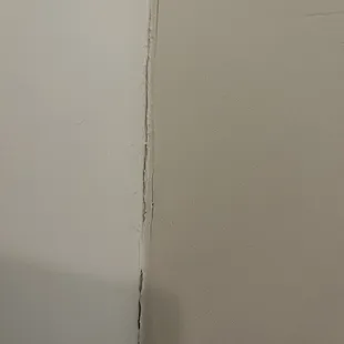 Cracked corner in guest room.
