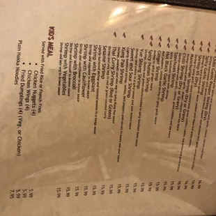 menu