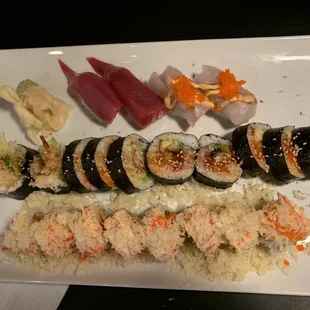 a plate of sushi