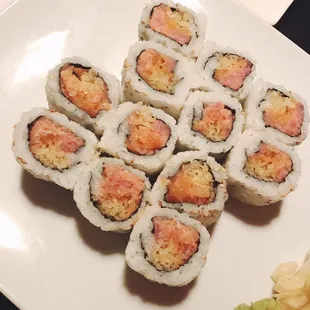 a plate of sushi