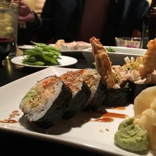 a plate of sushi