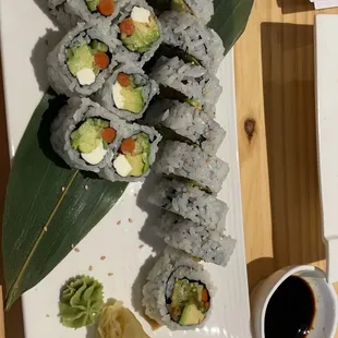Vegetable Futo Maki &amp; Triple Veggie with Cream Cheese Roll