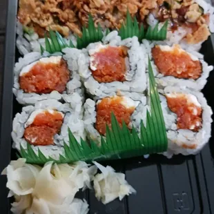 Well, I got the Cream Cheese Spicy Tuna Roll and the Crunchy Unagi Roll. Nope this isn&apos;t a half order, this is actually what you get.