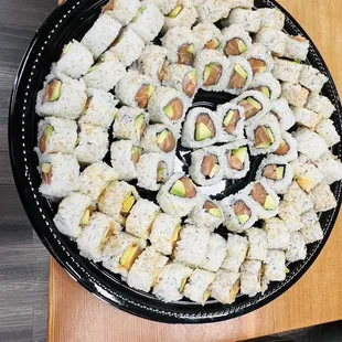 a plate of sushi