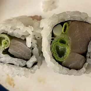 Negi Hamachi Roll - with very old and dried out scallions