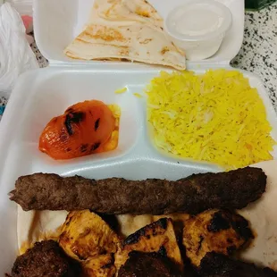 This took 1 hour and 40 minutes to make and cost $16.99.  Yikes. Chicken was cold and dry, lamb was tougher than jerky.