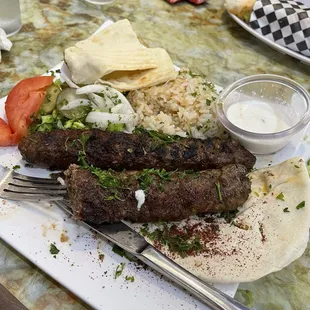 2- Kofta Kabob Platter