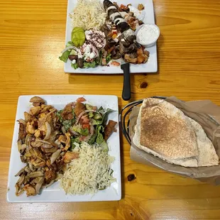 Meat Trio and Grilled Chicken Combo Plate