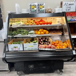 a display of fruits and vegetables