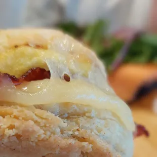Breakfast biscuit with bacon