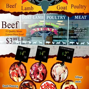 beef, lamb and poultry