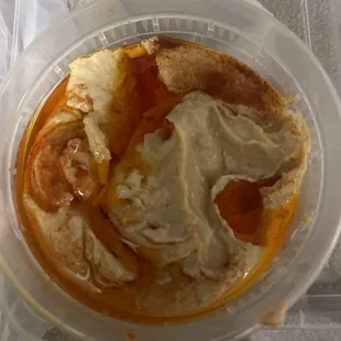 Hummus with tons of oil