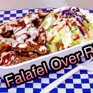 Falafel over Rice and Salad