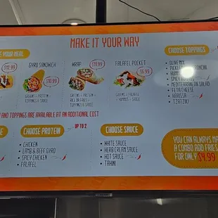 Menu screen