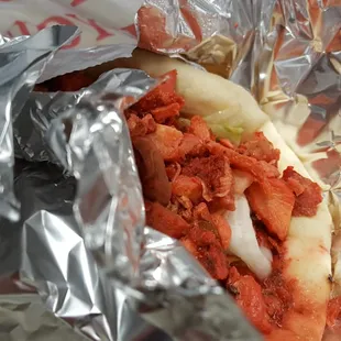 Chicken gyro with hot sauce. Legendary.