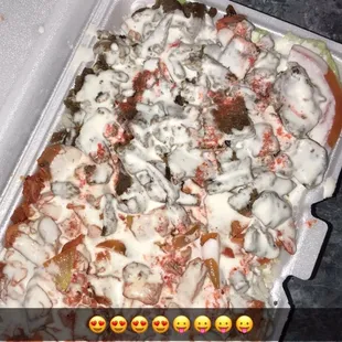 a pizza in a plastic container