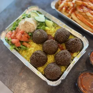 Falafel over Rice with NO white sauce