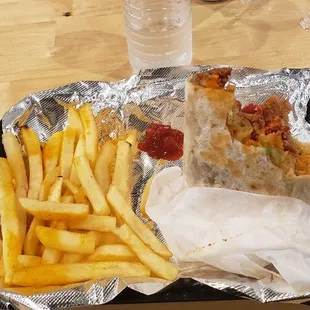 The mixed meat shawarma wrap, amazing!