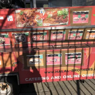 a food cart with food on it
