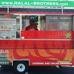 a food truck parked in a parking lot