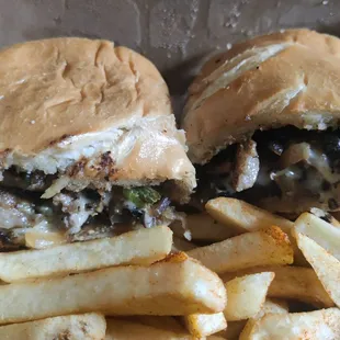 Philly cheesecake with fries