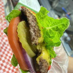 Protein style lettuce wrap cheese burger!
