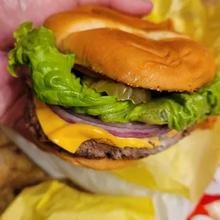 Cheeseburger,  with everything