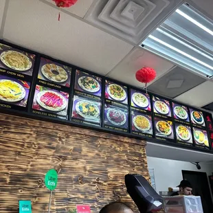 a menu with asian food
