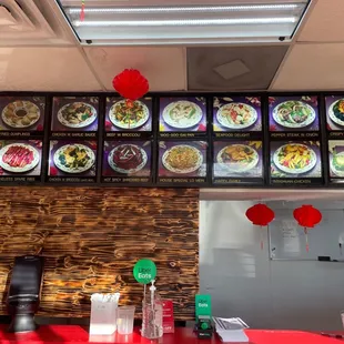 a variety of plates of food
