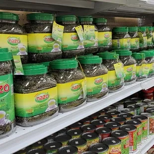 shelves of various spices and condiments