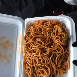 Chinese chicken noodles very very very spicy!!