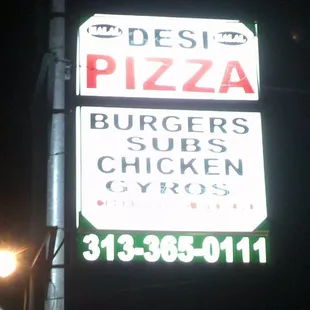 desi pizza sign