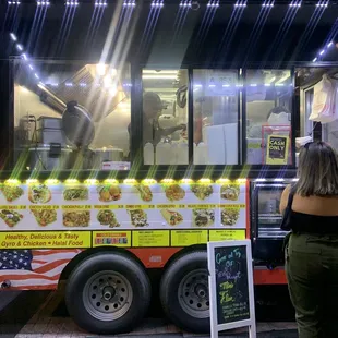 Food truck with their menu