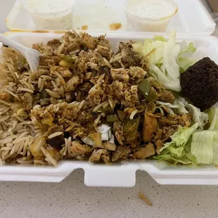 Yes, that&apos;s the falafel looking like a carbonized marshmallow on the right. It was bad.
