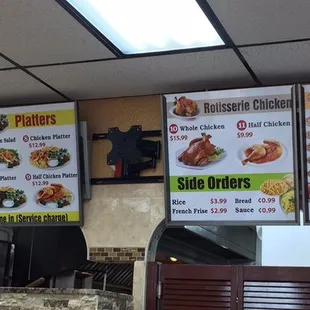 Menu. Dine in service fee? Uhh.. Weird. I just ordered our food to go and still ate it there. Lol
