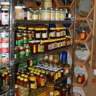 shelves of food and condiments