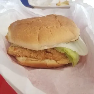 Crispy Chicken Sandwich with a side of fries (not pictured)