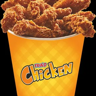  a bucket of fried chicken