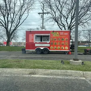 Chicken with rice, lamb with rice , mix with rice, falafel with rice, chicken gyro , lamb gyro, loaded fries