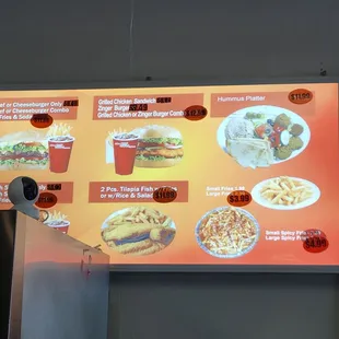 Overhead menu