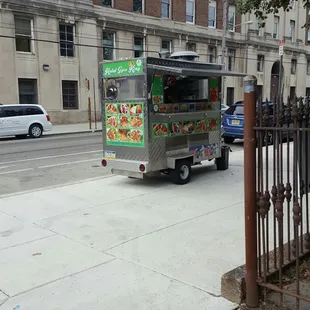 a food truck on a city street