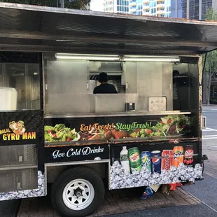 a food truck on a city street